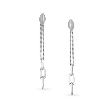 Eccentric Platinum Drop Earrings