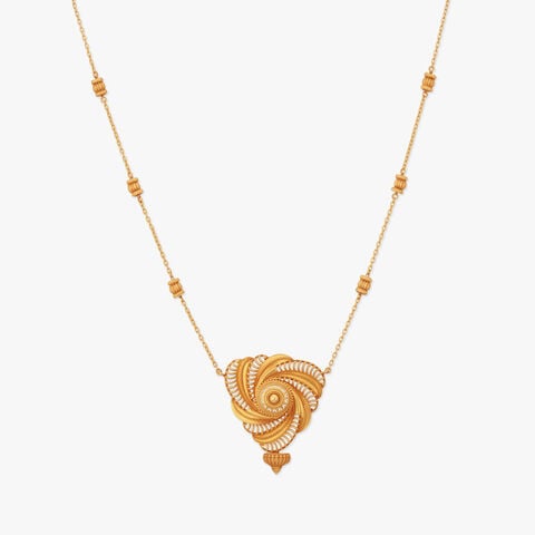 Solar Spiral Gold Necklace Set