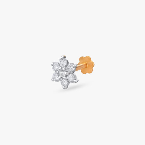 Petal Sparkle Diamond Nose Pin