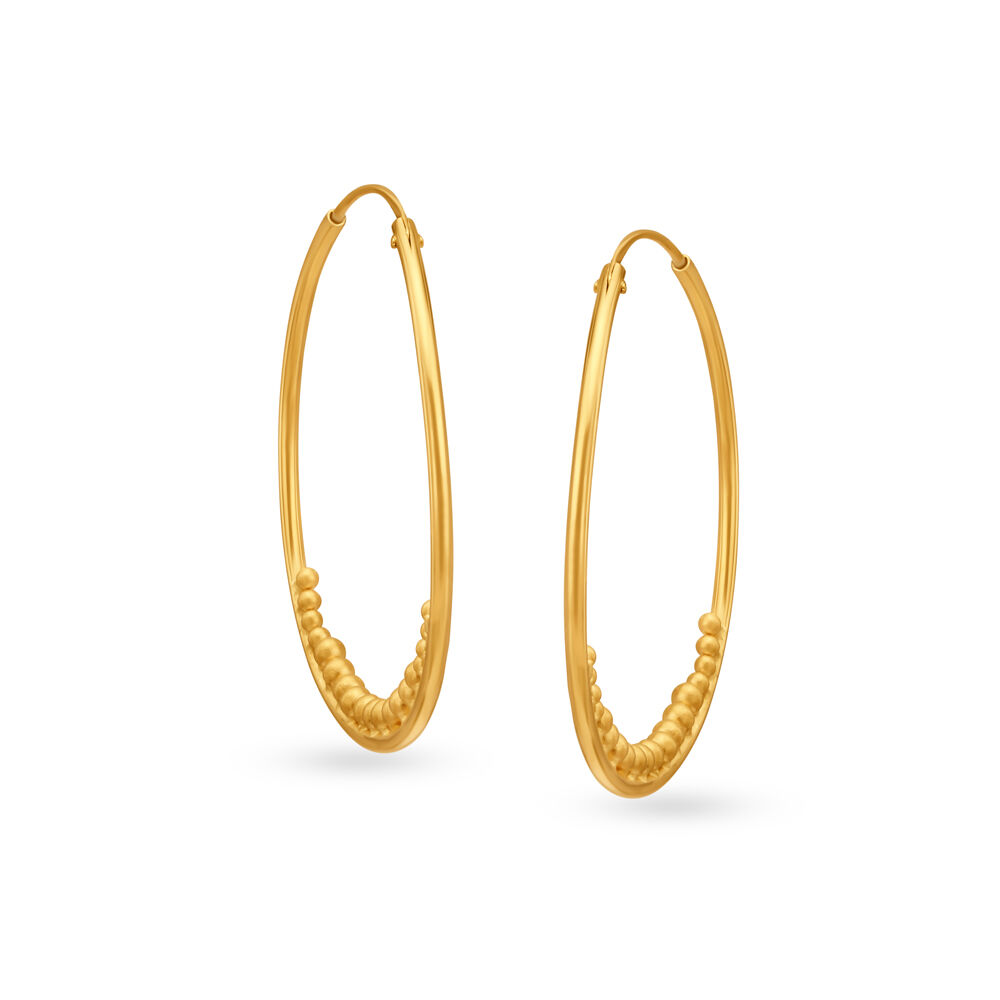 Buy Mid Hoop Earrings in Gold Colour Round Thick Golden Hoops Online in  India  Etsy