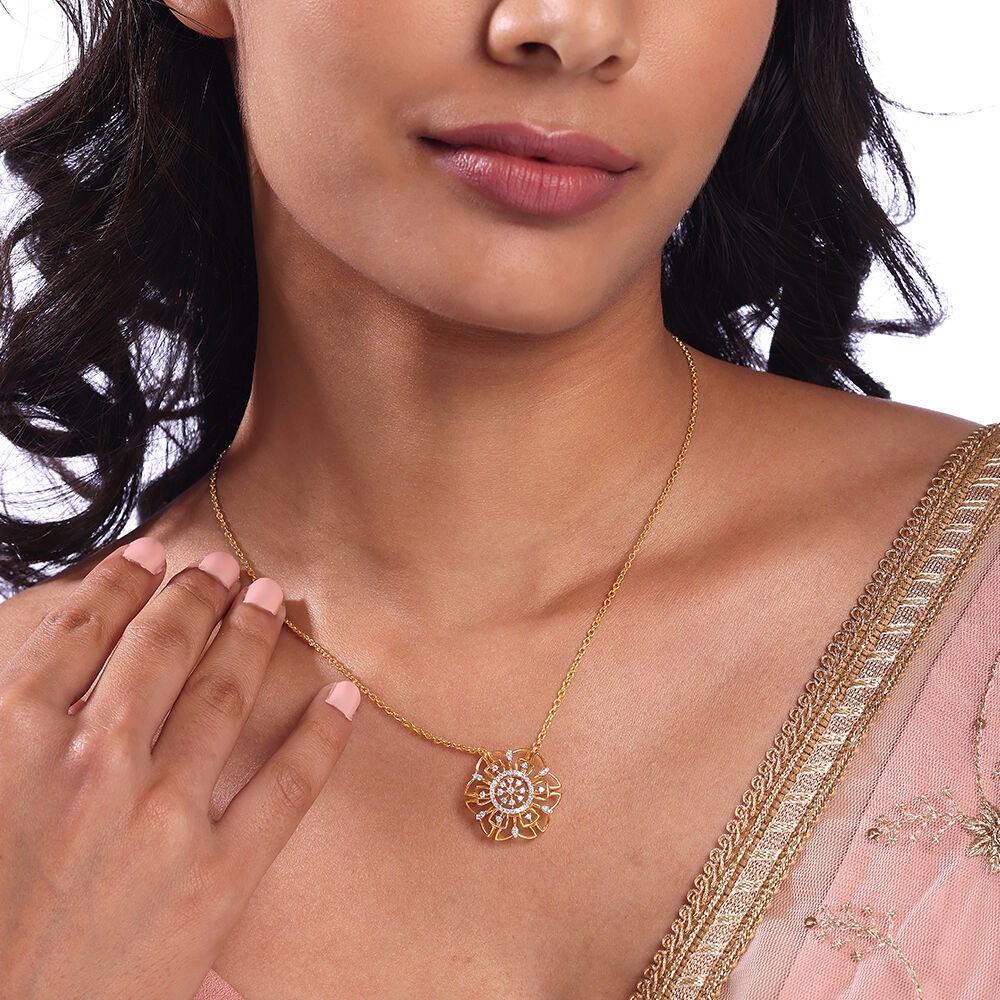 Mia by Tanishq Neckwear Buy Gold Diamond Necklace Online