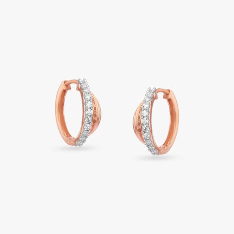 Gleaming Arc Diamond Hoop Earrings