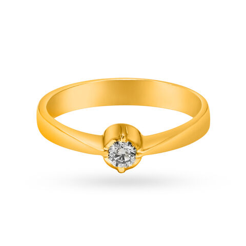 Ageless 22 Karat Yellow Gold and Diamond Finger Ring