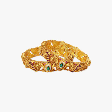 Twin Mayura Gold Bangles
