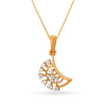 Glow Like The Moon In 18KT Gold & Diamond Studded Pendant