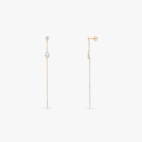 Twin Stream Diamond Drop Earrings