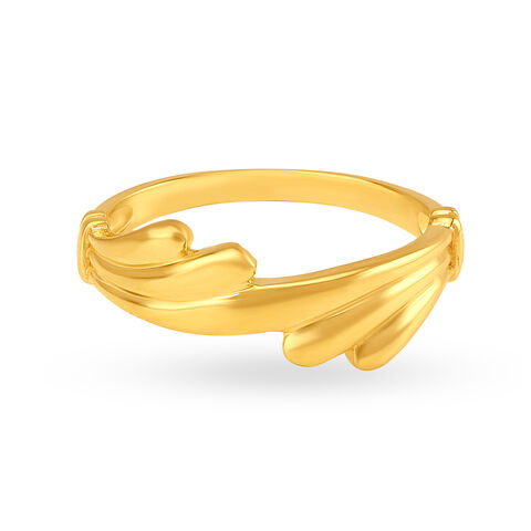 Charming Yellow Gold Droplet Finger Ring