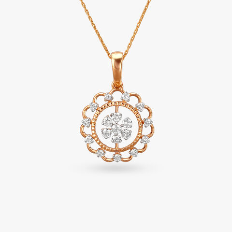 Radiant Rosette Diamond Pendant