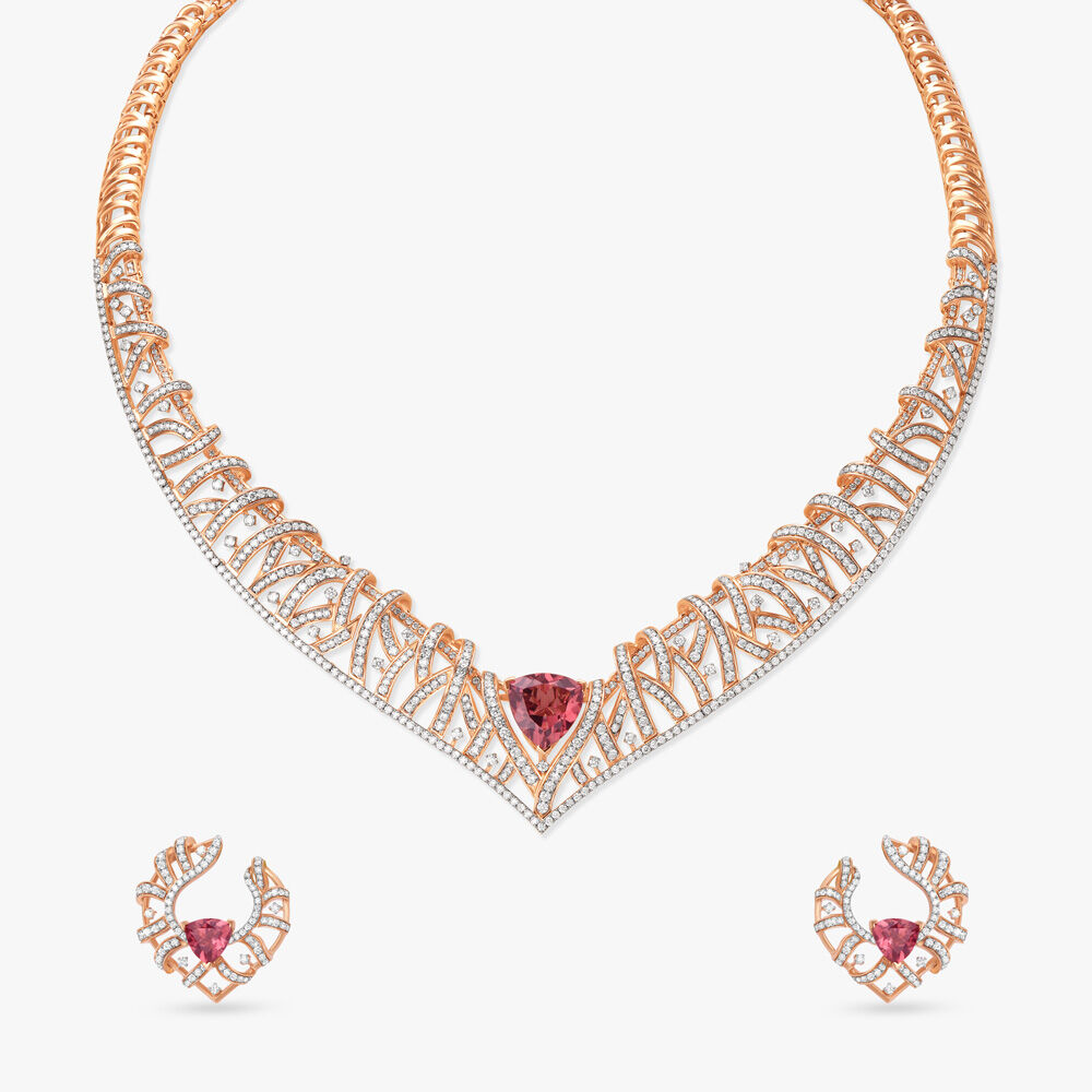 Tanishq online diamond necklace clearance