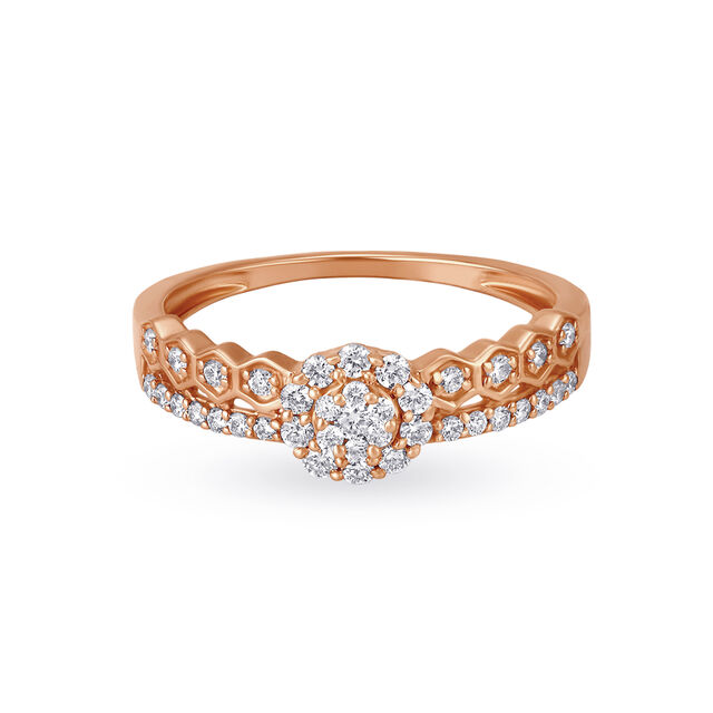 Embellished 18 Karat Rose Gold And Diamond Finger Ring,,hi-res image number null