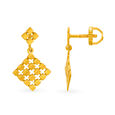 Sublime Glossy Geometric Gold Drop Earrings,,hi-res image number null