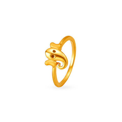 Lord Ganesh Gold Finger Ring for Kids