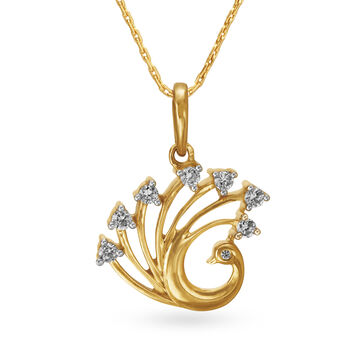 Magnificent Peacock Diamond Pendant