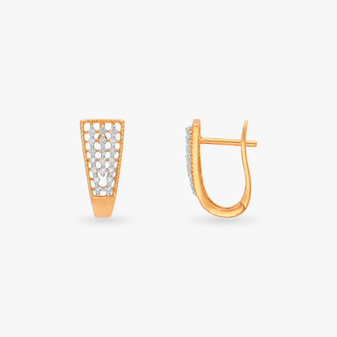 Floral Mesh Diamond Hoop Earrings