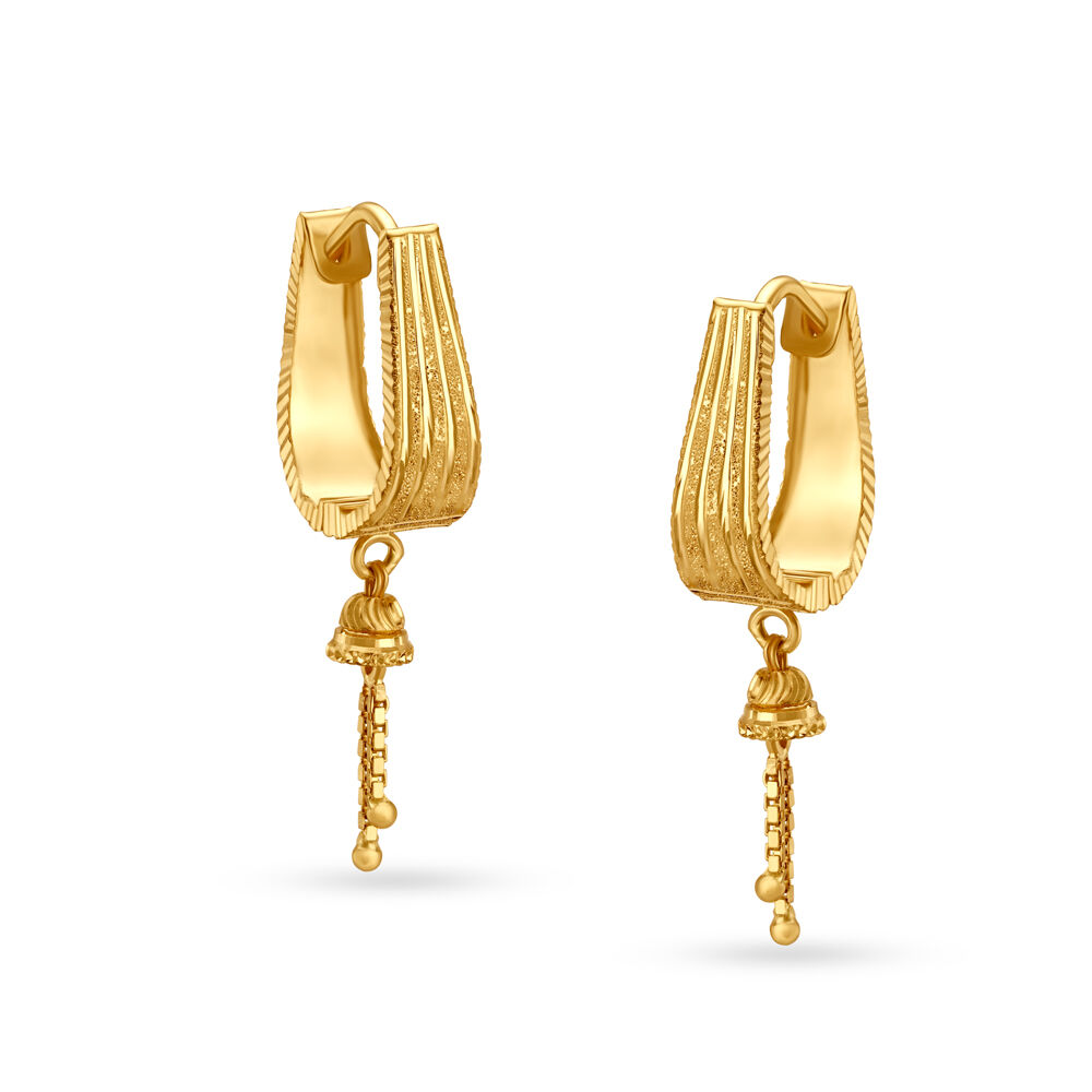 22k Plain Gold Earring JG-2206-06236 – Jewelegance