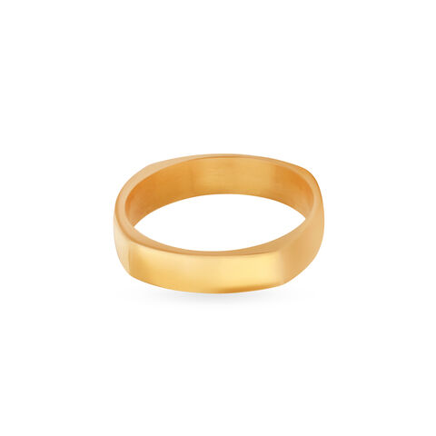 Square-Edged Gold Finger Ring