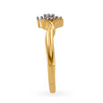 Floral Motif Five Stone Diamond Finger Ring,,hi-res image number null