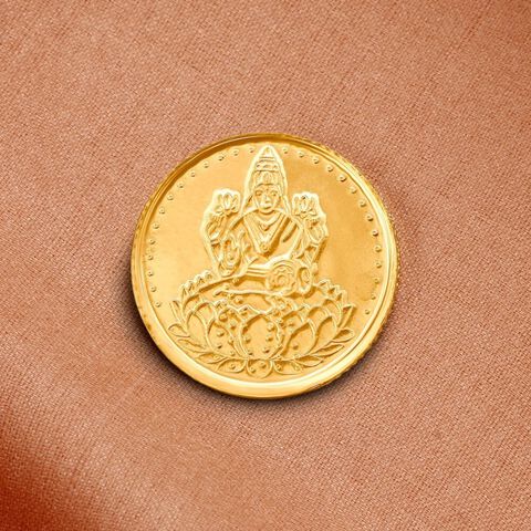 1 gram 22 Karat Gold Coin with Lakshmi Motif
