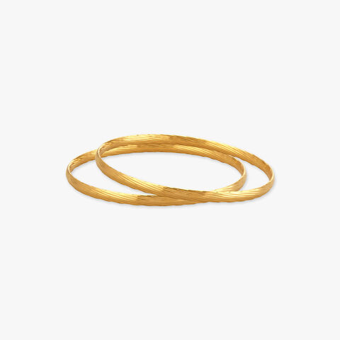 Sleek Groove Gold Bangles