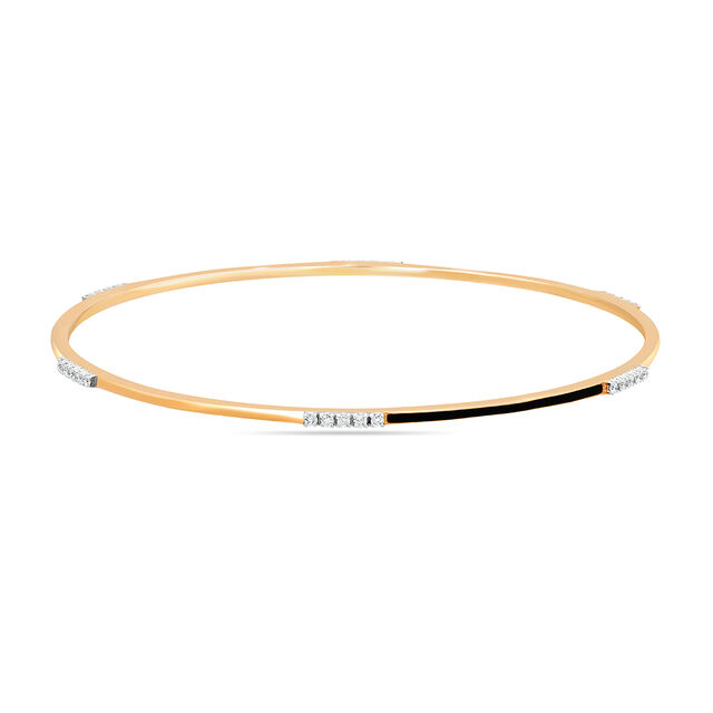 14 Karat Yellow Gold Dainty Diamond Bangle,,hi-res image number null
