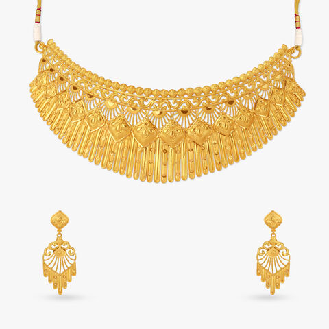 Sunlit Symphony Gold Necklace Set
