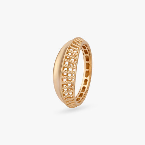 Contemporary Textured Gold Ring