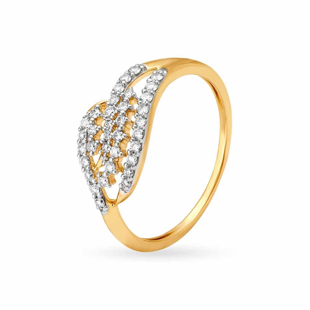 Gold ring design cheap for female tanishq