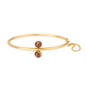 Charming Floral Gold Mesh Bangle