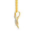 Mesmerizing Abstract Diamond Embellished Gold Pendant,,hi-res image number null