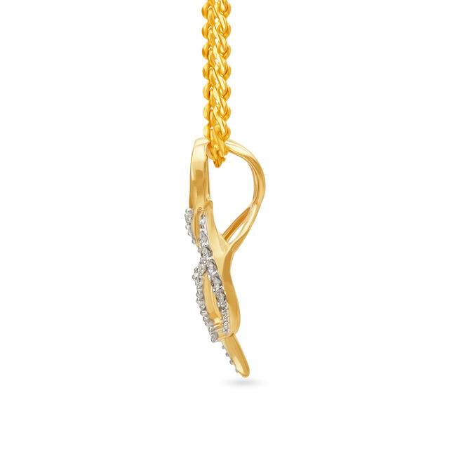 Mesmerizing Abstract Diamond Embellished Gold Pendant,,hi-res image number null