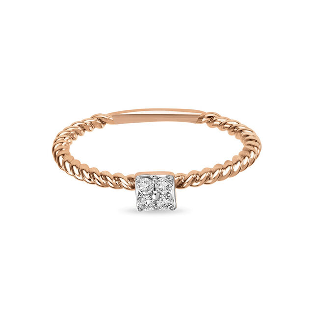 14 KT Rose Gold Charming Diamond Ring,,hi-res image number null