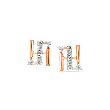 14Kt Rose Gold Whimsical Touch Diamond Stud Earring