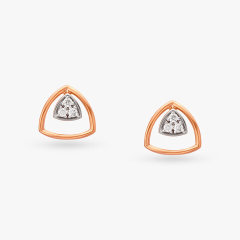 Triangle Diamond Stud Earrings