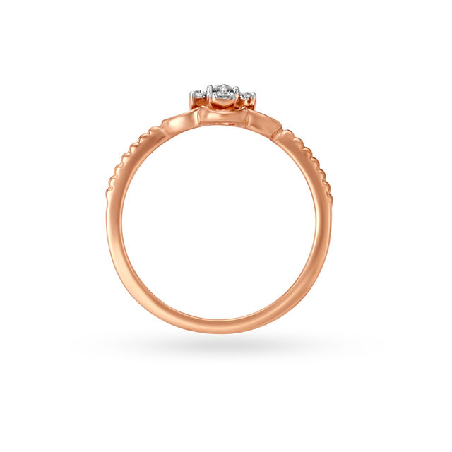 18KT Gold Studded Floral Ring,,hi-res image number null