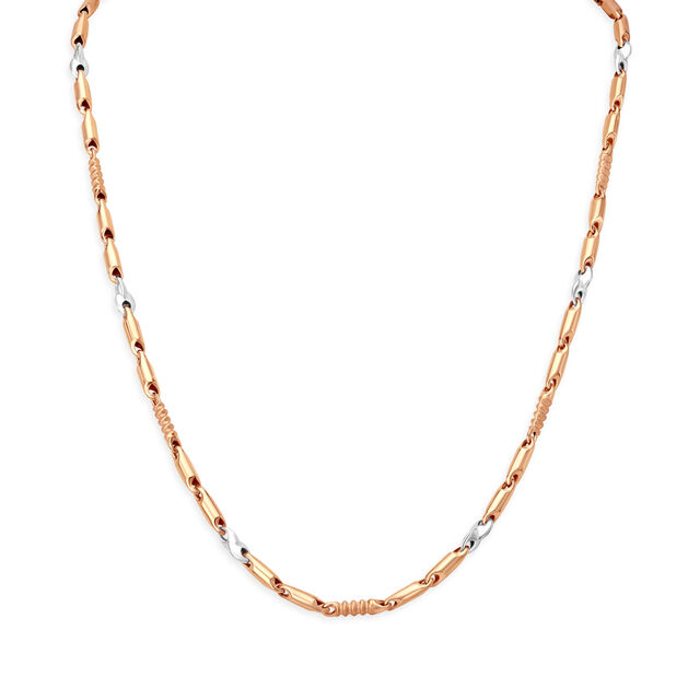 Spiral Link Dual Tone Gold Chain For Men,,hi-res image number null