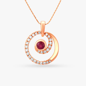 Hypnotic Spirals Diamond Pendant with Coloured Stones