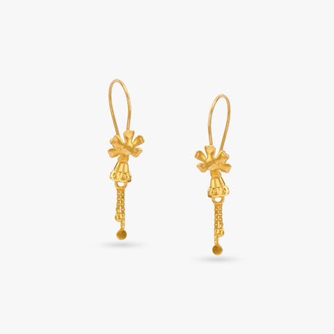 Petal Swing Gold Hoop Earrings