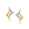 Contemporary Gold and Diamond Stud Earrings,,hi-res image number null