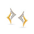 Contemporary Gold and Diamond Stud Earrings,,hi-res image number null
