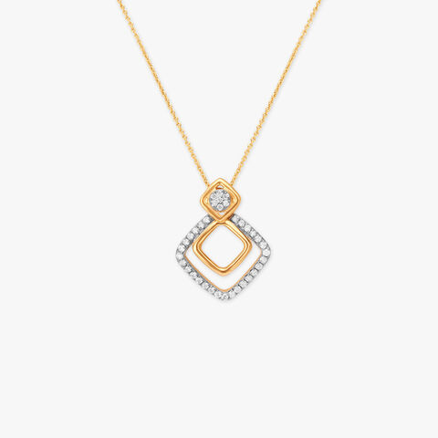 Sleek and Stylish Diamond Pendant with Chain
