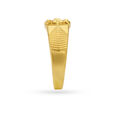 Rhombic Carved Gold Finger Ring For Men,,hi-res image number null