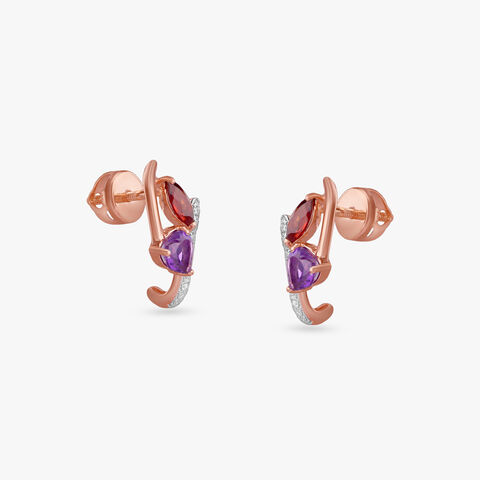 Twilight Bloom Diamond Stud Earrings