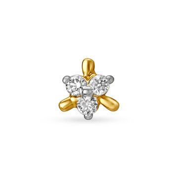 Mia 14KT Yellow Gold Diamond Nose Pin