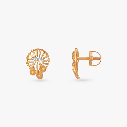 Radiant Bloom Gold Stud Earrings