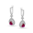 Magnificent Ruby and Diamond Bali Hoop Earrings in White Gold,,hi-res image number null