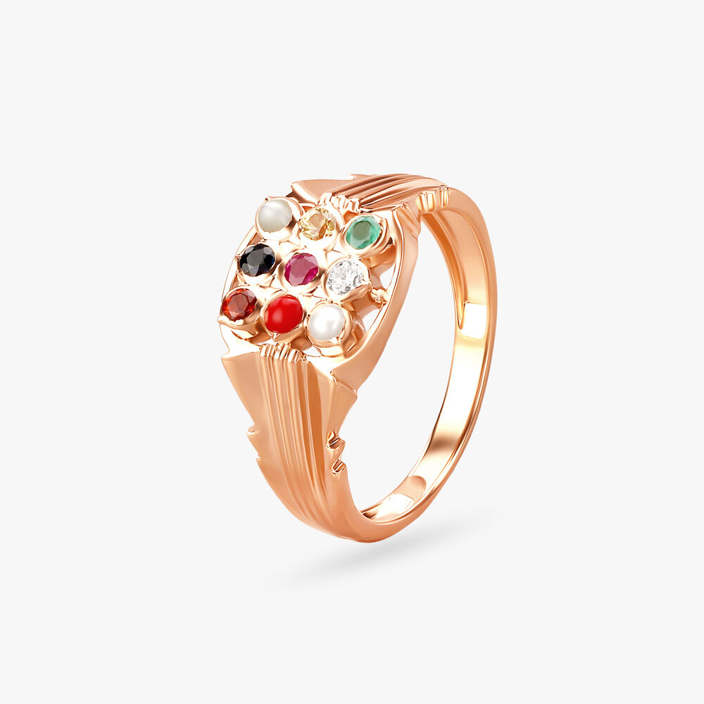 Radiant Navaratna Finger Ring for Men