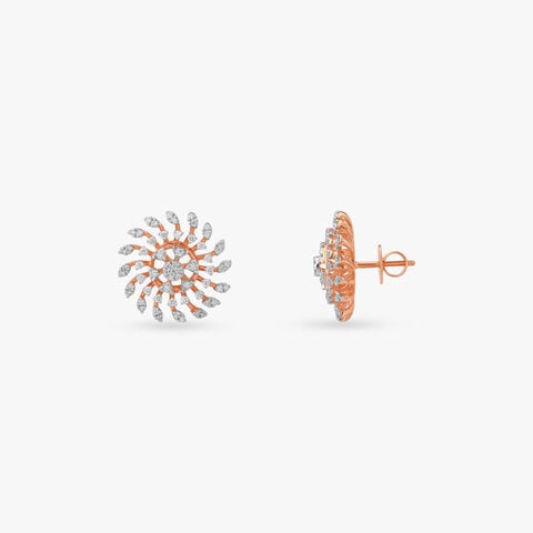 Dancing Rays Diamond Stud Earrings