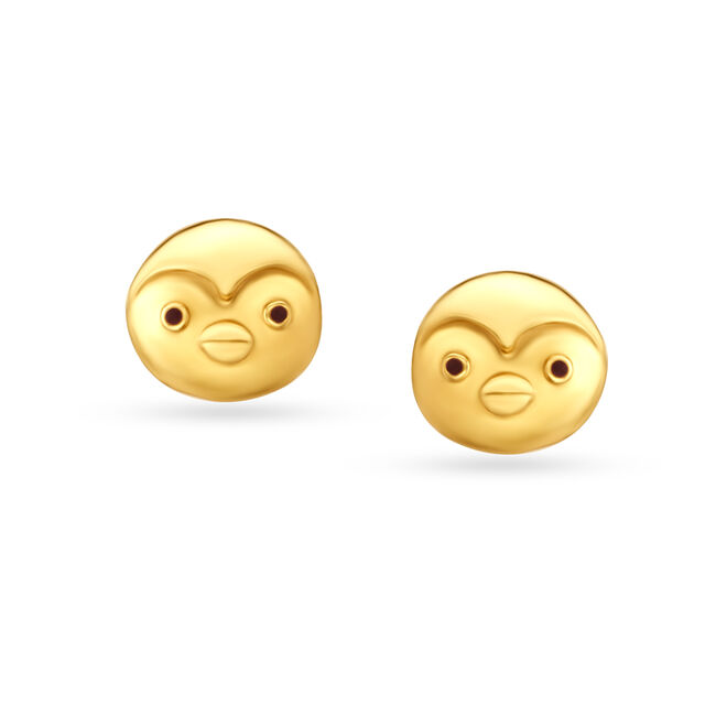 Koala Face Gold Stud Earrings For Kids,,hi-res image number null