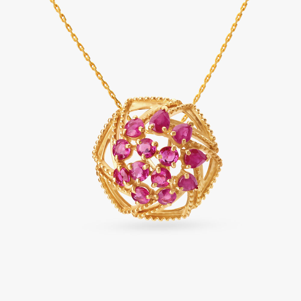 Ruby pendant tanishq hot sale