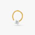 Fancy Stately Gold and Diamond Nose Pin,,hi-res image number null